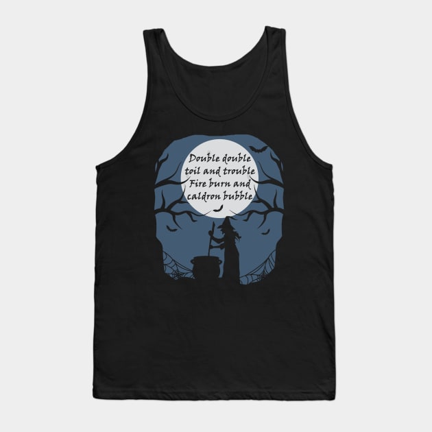 Witch Cauldron with Shakespeare Macbeth Lyric Tank Top by Halloween Merch